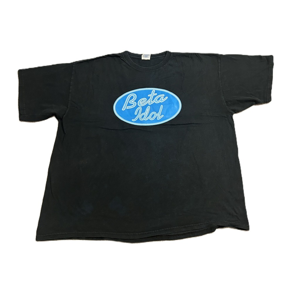 Vintage Beta Idol Graphic T-Shirt Mens 2XL Black Good Parody Logo Tee